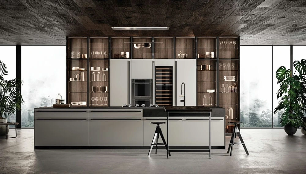 Cuisine Effeti contemporaine et design avec ilot central
